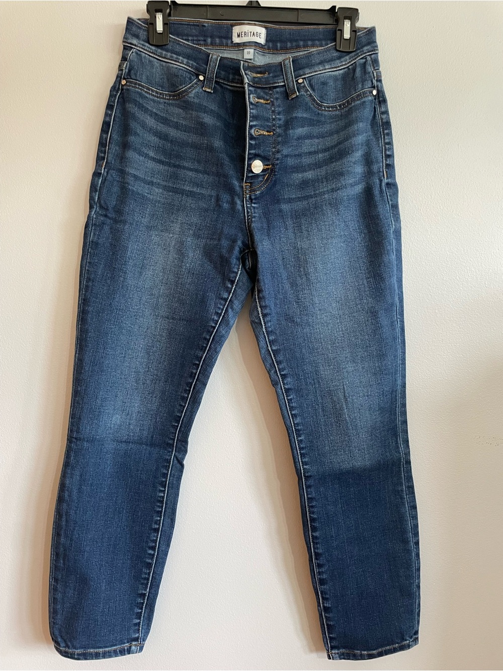 Meritage Women's Dark Blue High-Rise Cropped Jeans